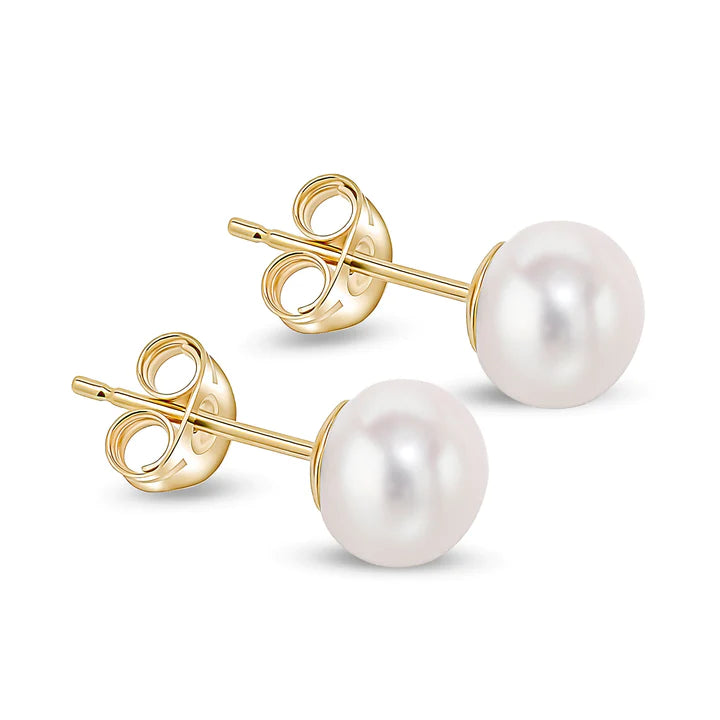 9ct  6.5 mm freshwater pearl earrings