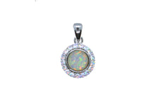 Load image into Gallery viewer, opal pendant with c/z surround
