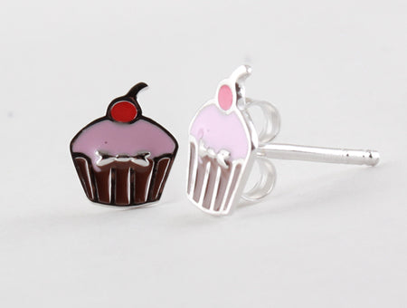 Sterling Silver Cupcake Earrings