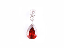 Load image into Gallery viewer, sterling silver garnet c/z pendant
