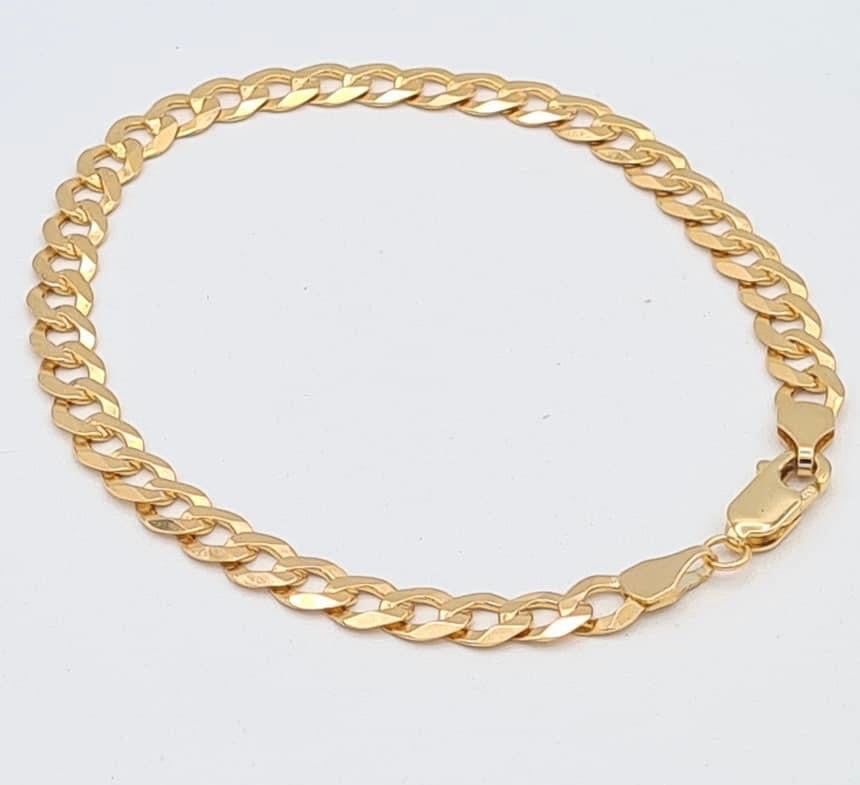 9ct gold flat curb bracelet