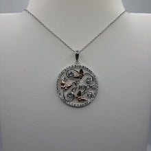 Load image into Gallery viewer, sterling silver/ rose gold butterfly pendant
