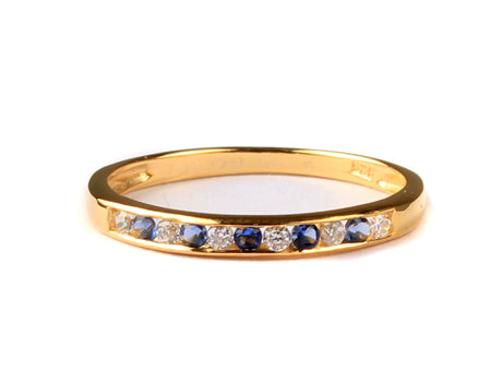 9ct gold sapphire c/z ring