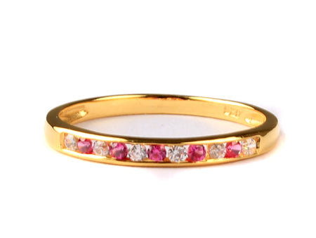 9ct gold ruby c/z eternity ring