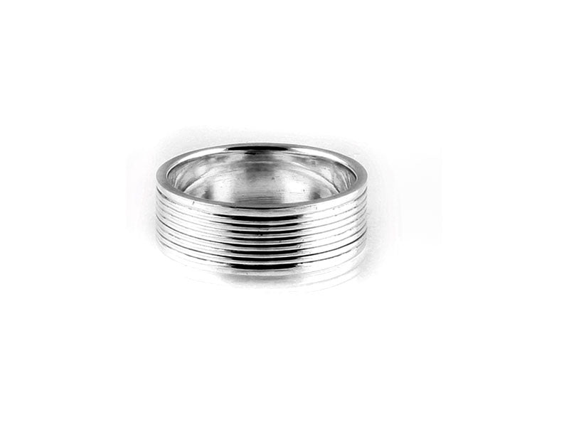 sterling silver 6mm ribbed ring