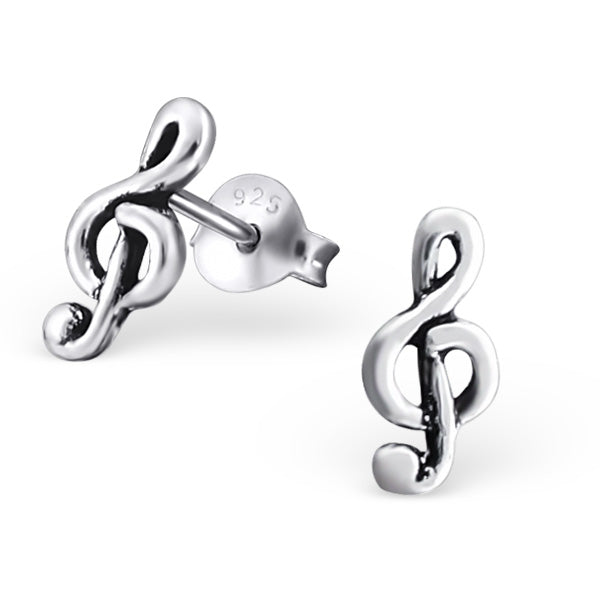 sterling silver music note earrings