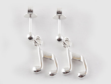 sterling silver  music note earrings