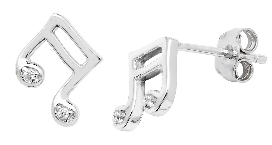 Sterling Silver Semiquaver Earrings